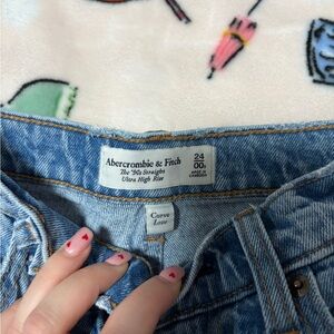 Abercrombie & Fitch Women's Light Blue Straight Leg Jeans